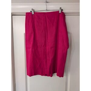Carlisle New York Womens Pink Linen Blend Pencil Skirt Size 14 office modern